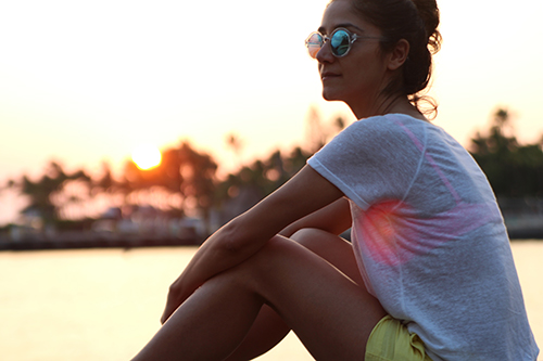 Yellow chino shorts